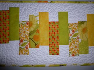 Tischläufer Streifen gelb-grün-weiß