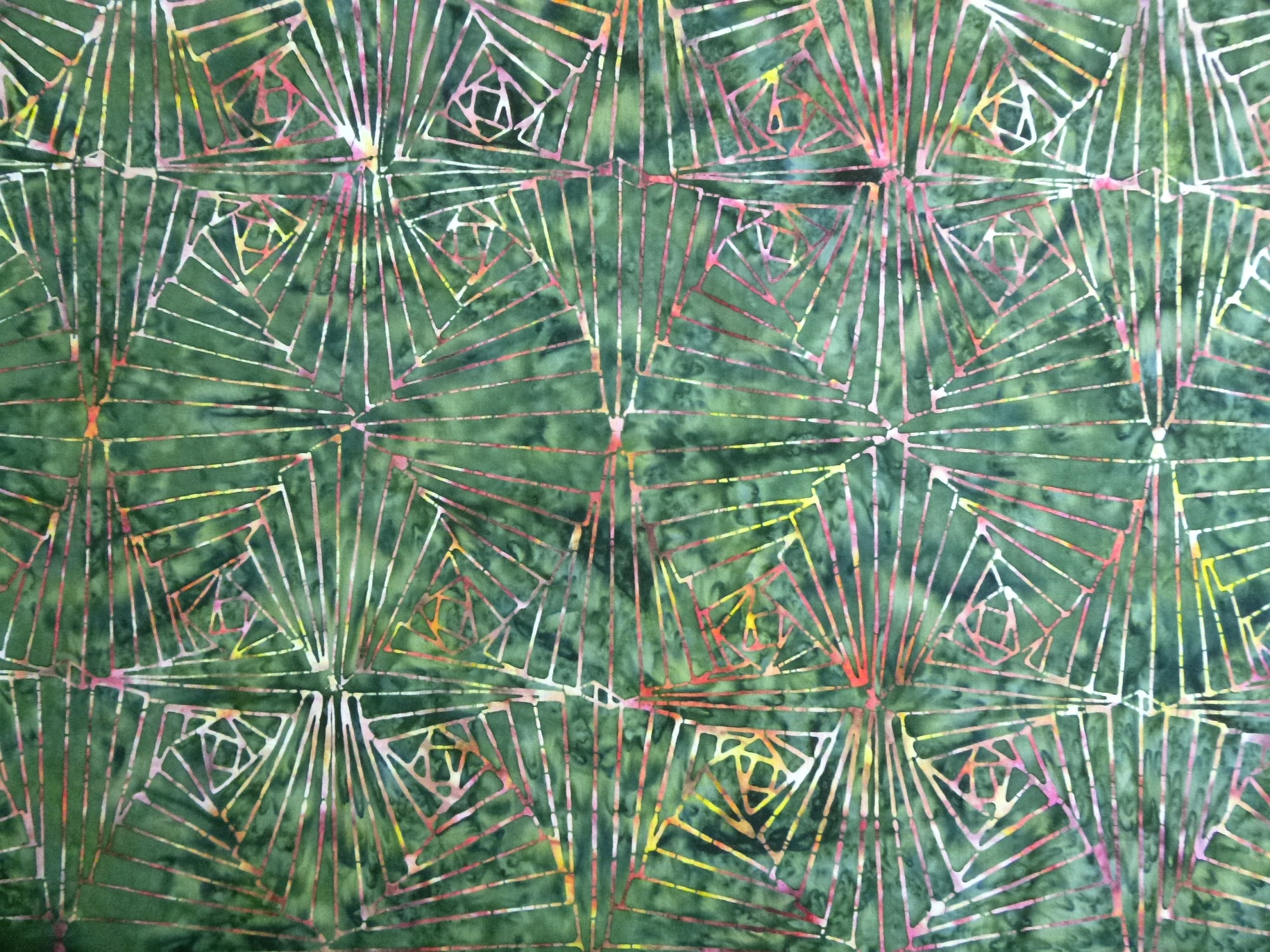 Stoff Tonga Batik Sherwood grün-bunt – Bild 2