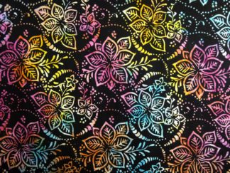Stoff Tonga Batik Midnight bunte Blüten