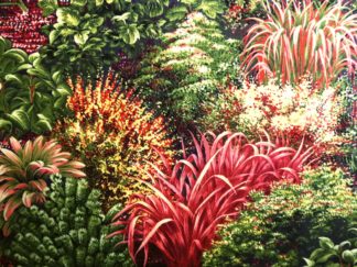 Stoff Gräser und Stauden rotgrün