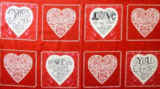 Stoffpanel mit Herzen