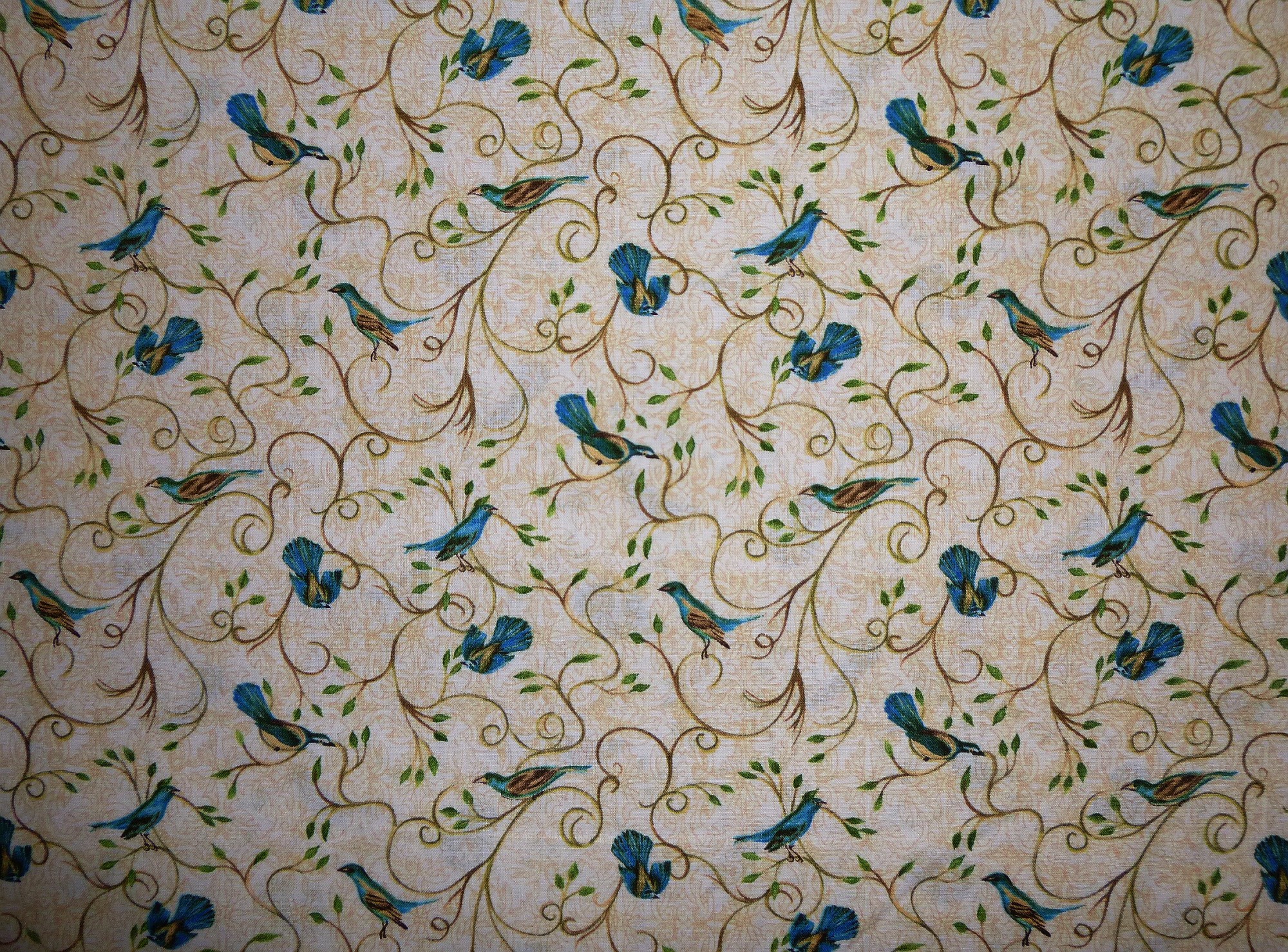 Stoff Hydrangea Radiance Vögel auf beige – Bild 2