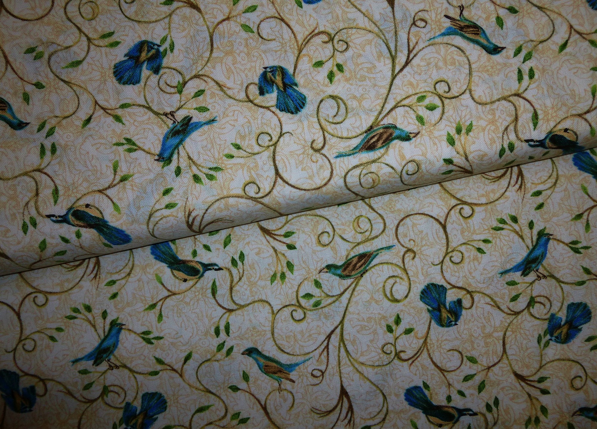 Stoff Hydrangea Radiance Vögel auf beige – Bild 3