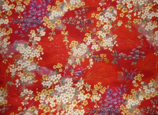 Stoff rot mit jap. Blüten Kona Bay