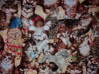 Stoff beige mit Tigerkatzen