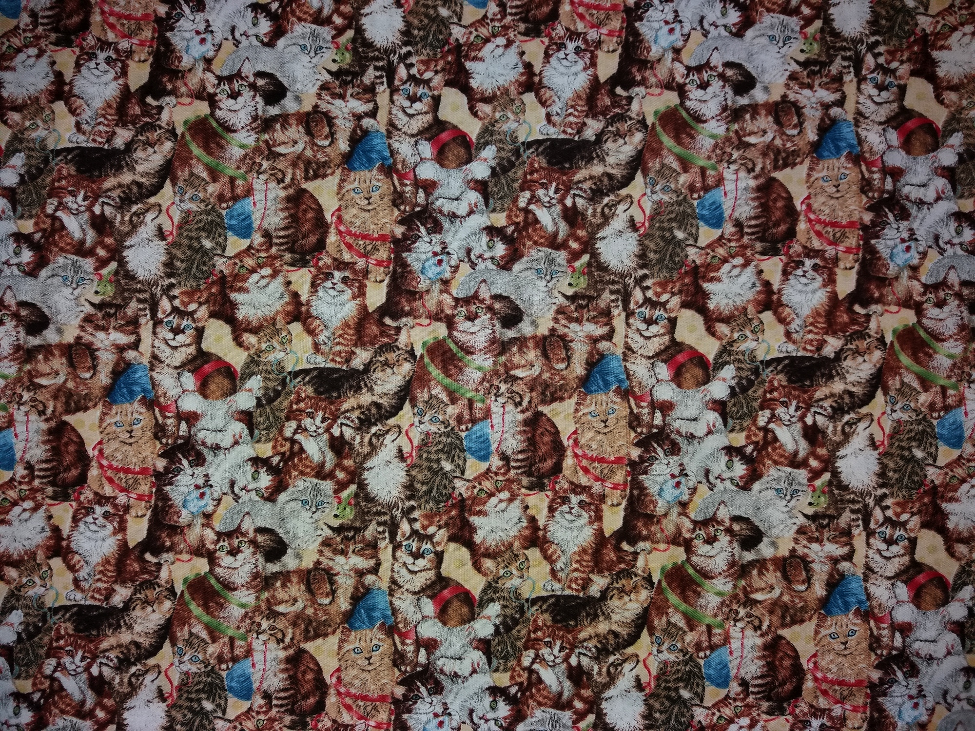 Stoff beige mit Tigerkatzen – Bild 5