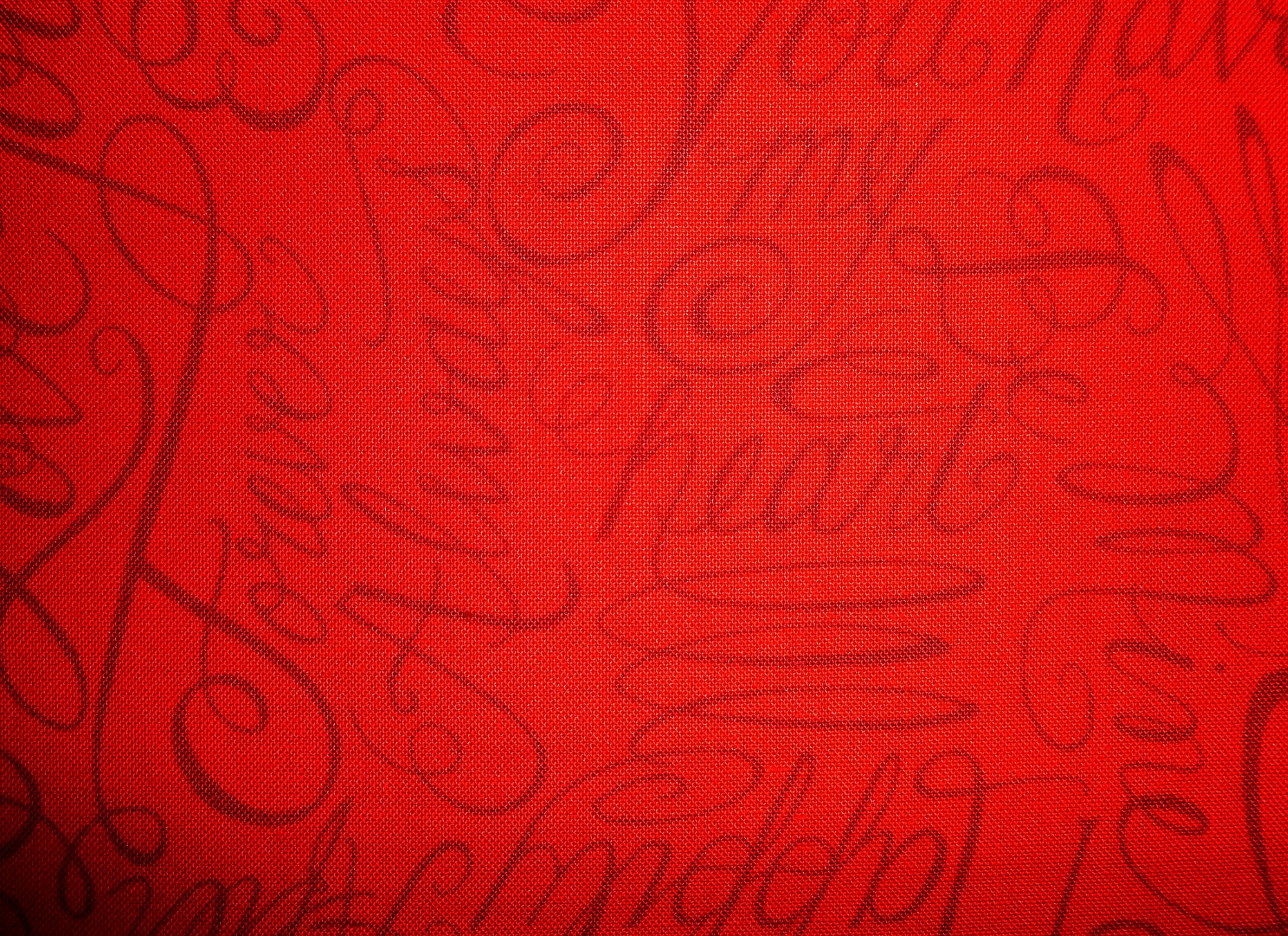 Stoff rot mit Schrift englisch