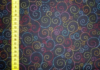 Stoff "Stitch" schwarz-bunt von Timeless Treasures
