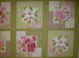 Stoffpanel Floral Harmony Blüten rosa
