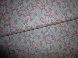 Stoff "Bouquet Gallery" Blattranken rosa-beige