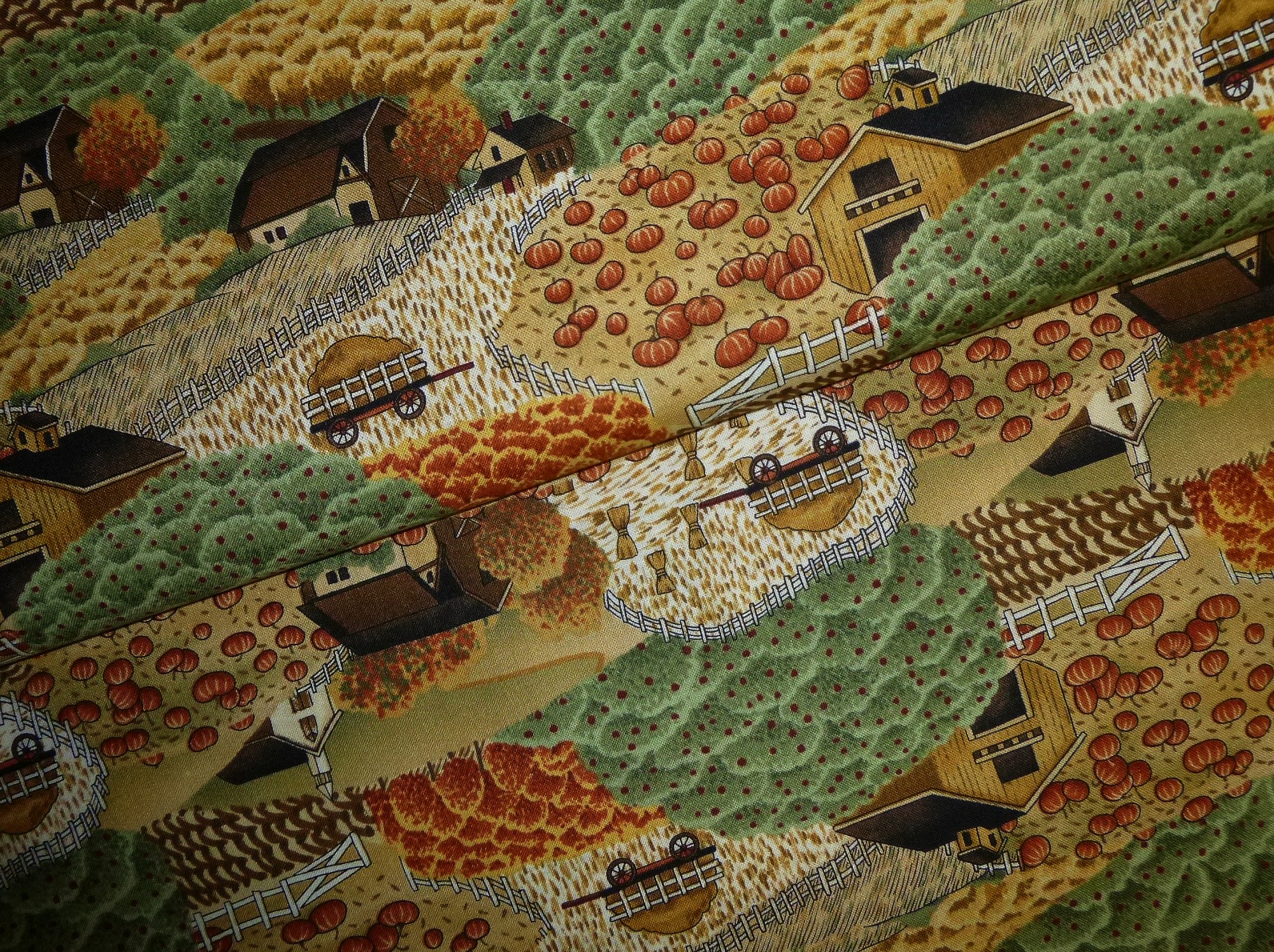 Stoff Bauernhof mit Kürbissen von Debbie Mumm – Bild 3