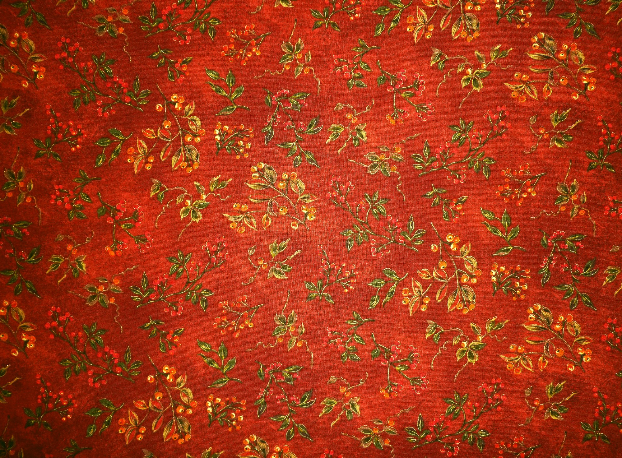 Stoff "Harvest" Beerenzweige auf rost