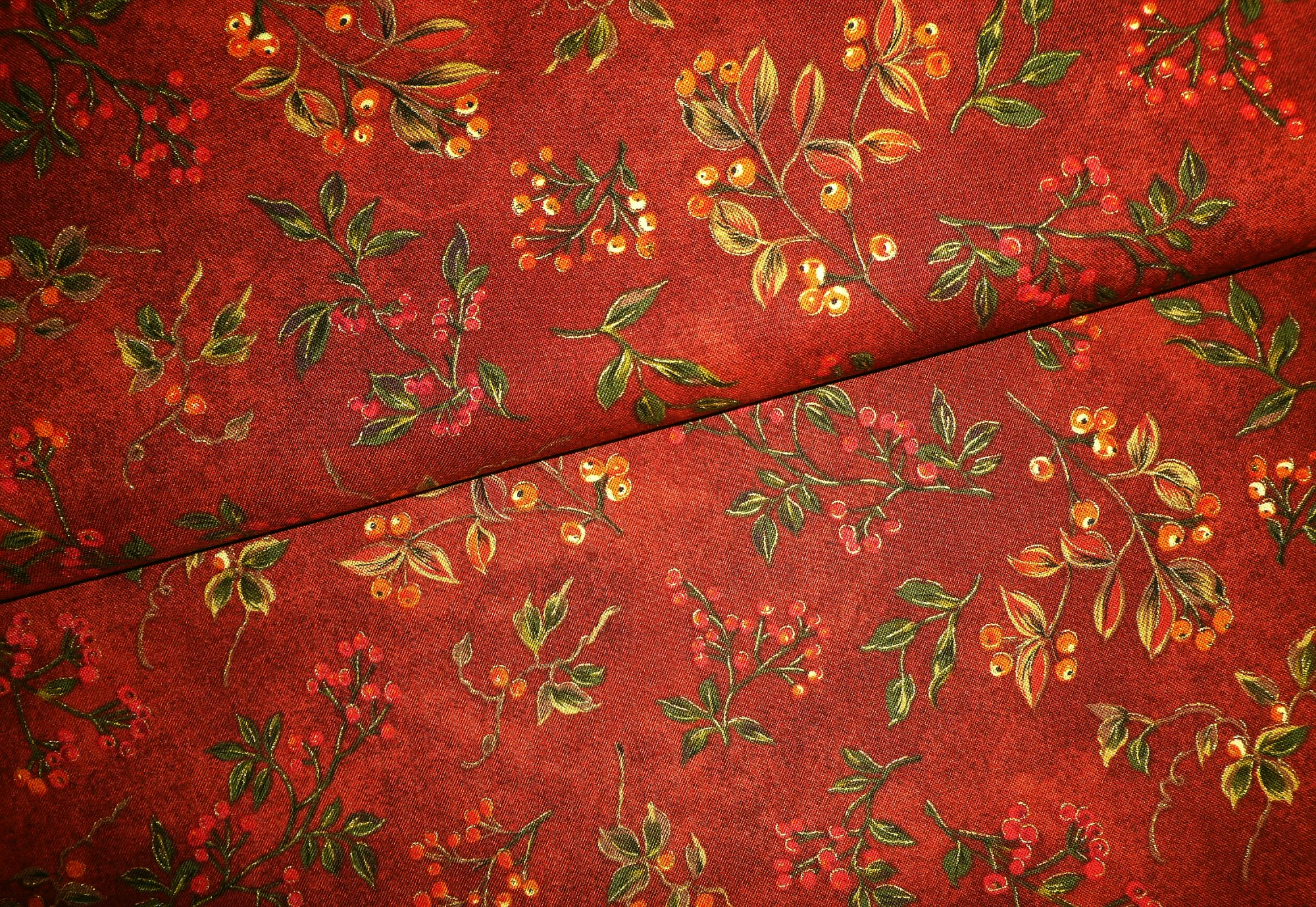 Stoff "Harvest" Beerenzweige auf rost – Bild 3