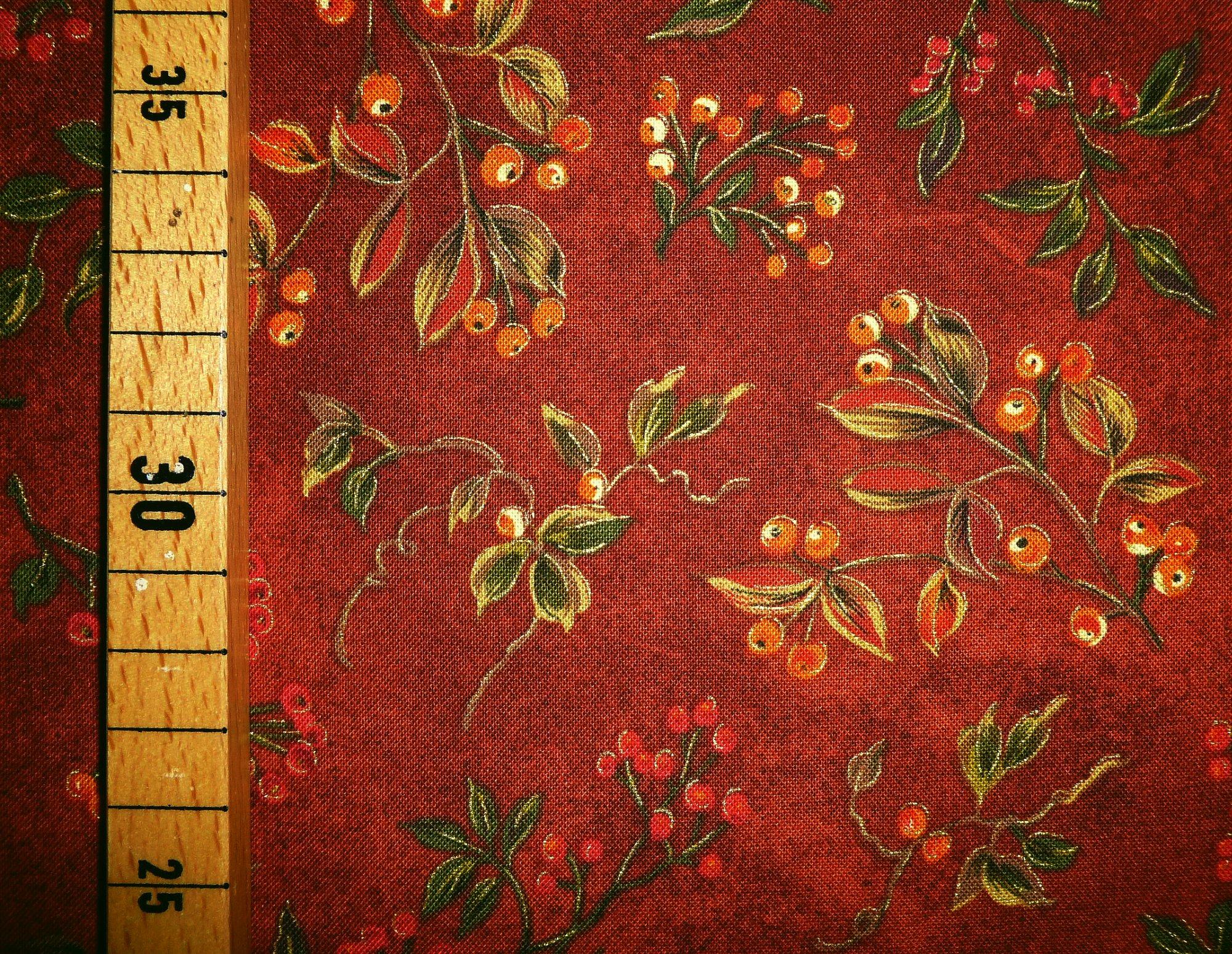 Stoff "Harvest" Beerenzweige auf rost – Bild 4