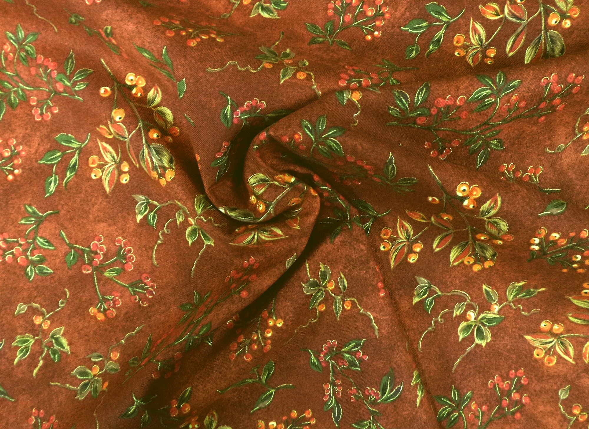 Stoff "Harvest" Beerenzweige auf rost – Bild 5