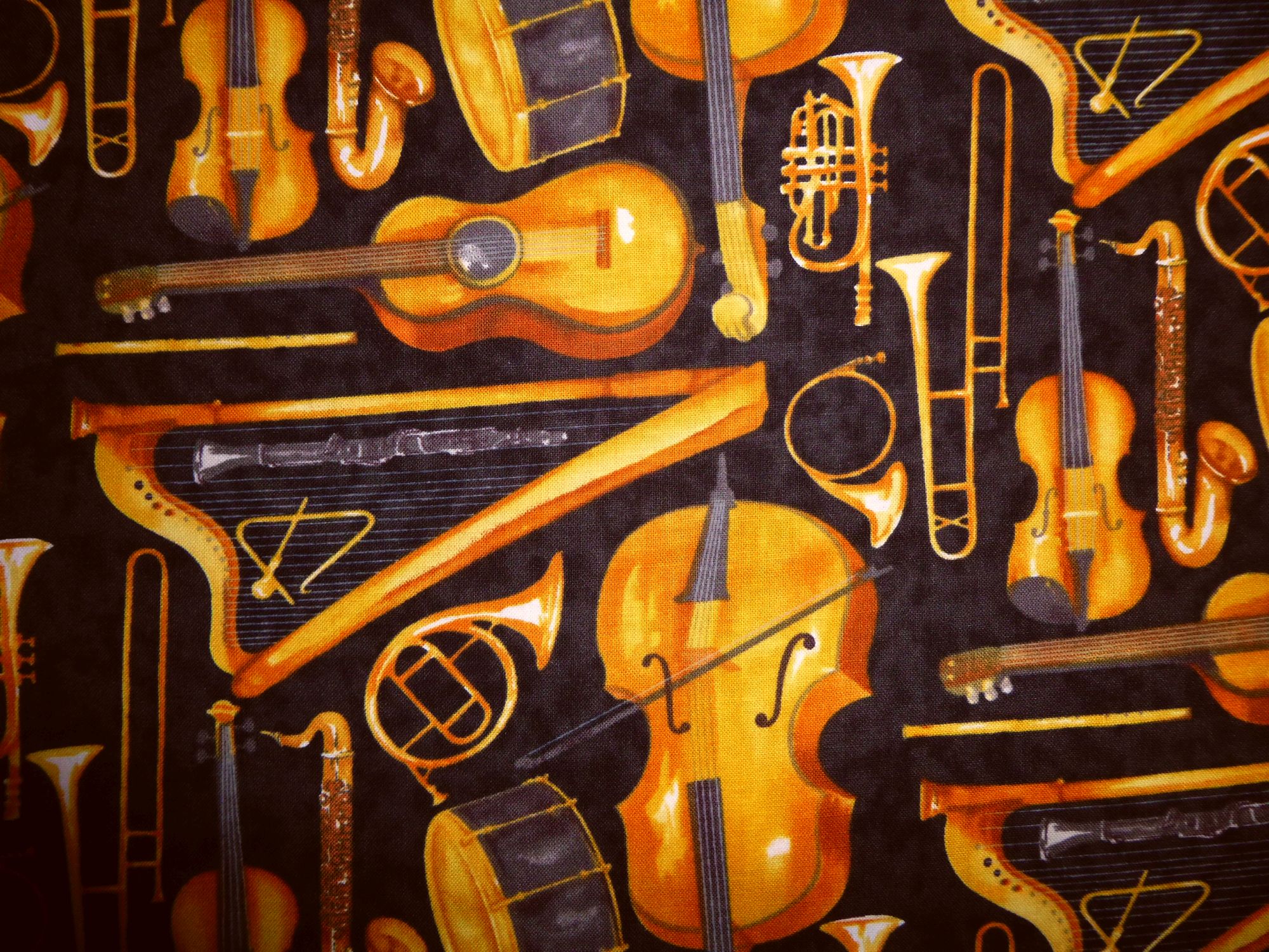 Stoff Maestro Musikinstrumente auf anthrazit