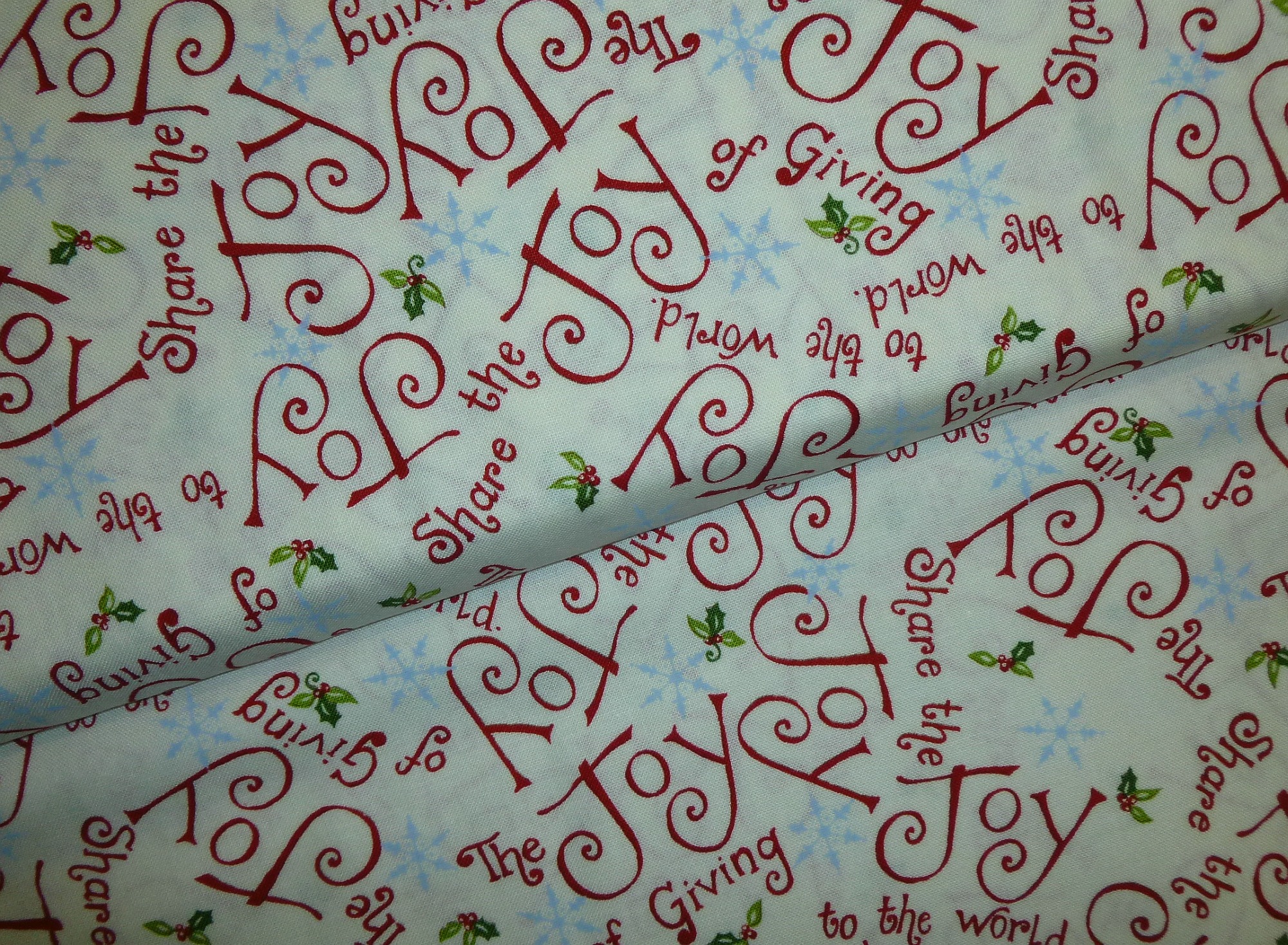 Weihnachtsstoff "Share the Joy" Schrift von Moda – Bild 3