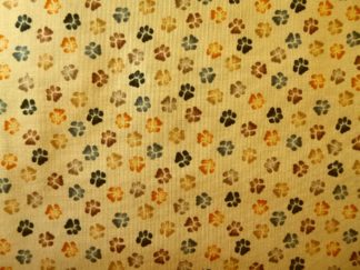 Stoff beige mit Pfötchen