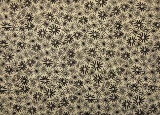 Stoff Happy Strichblüten schwarz auf weiß