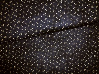 Stoff "Snowman Gatherings" blau Sterne natur