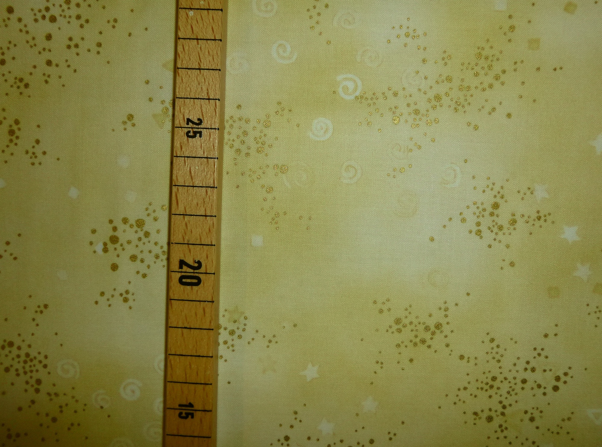 Weihnachtsstoff Glitter und Sterne natur-gold von Moda – Bild 5