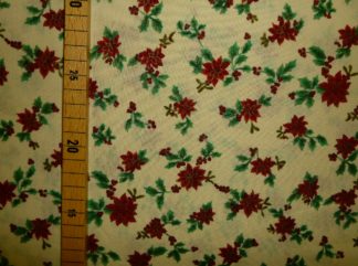 Stoff beige mit Weihnachtssternen