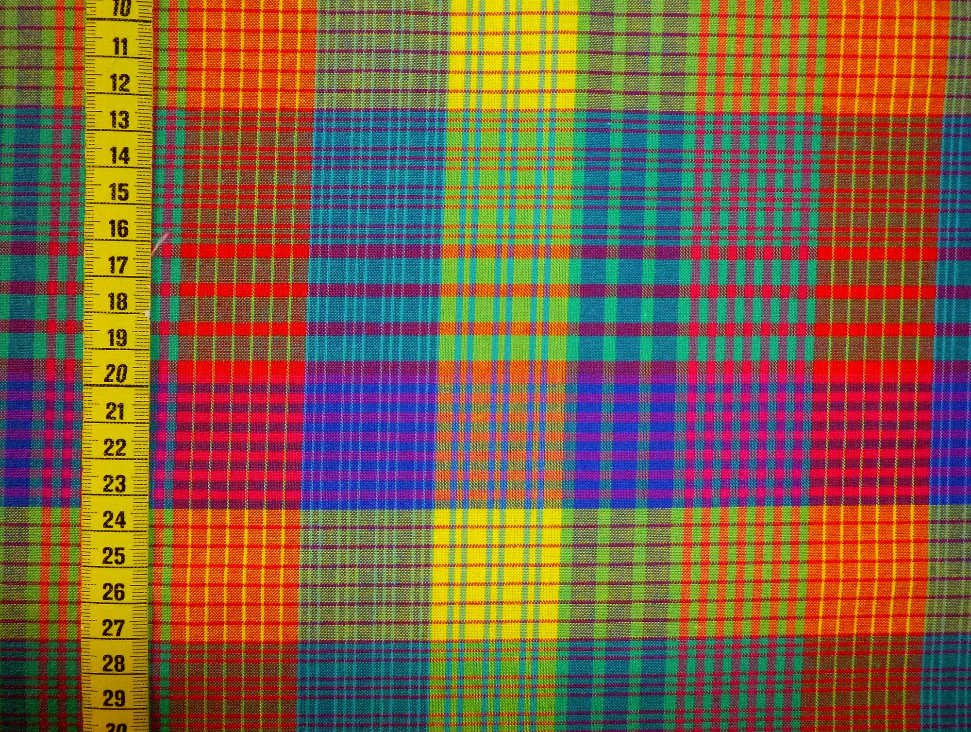 Westfalenstoff Streifenkaro2 rot-blau-gelb-grün