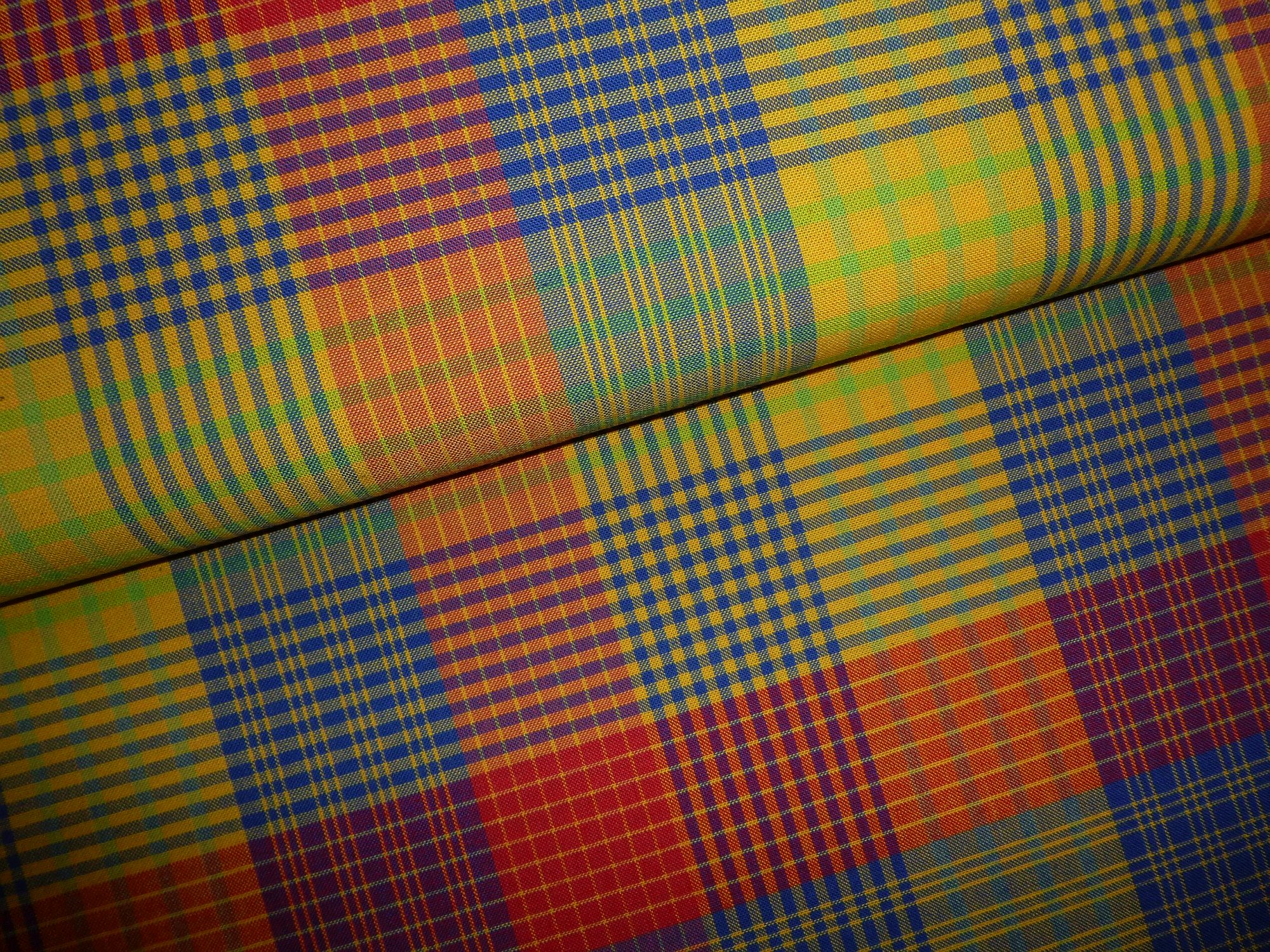 Westfalenstoff Streifenkaro1 rot-blau-gelb-grün – Bild 4