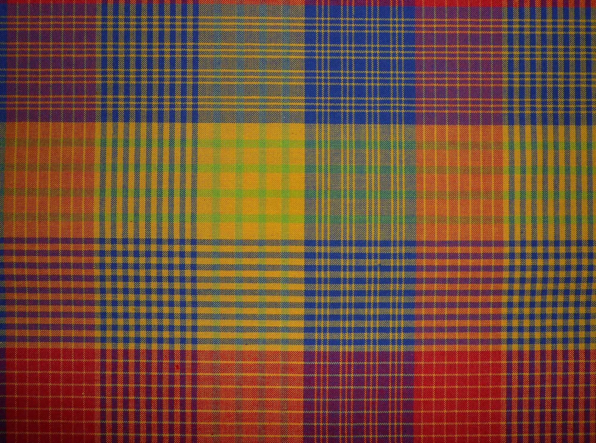 Westfalenstoff Streifenkaro1 rot-blau-gelb-grün