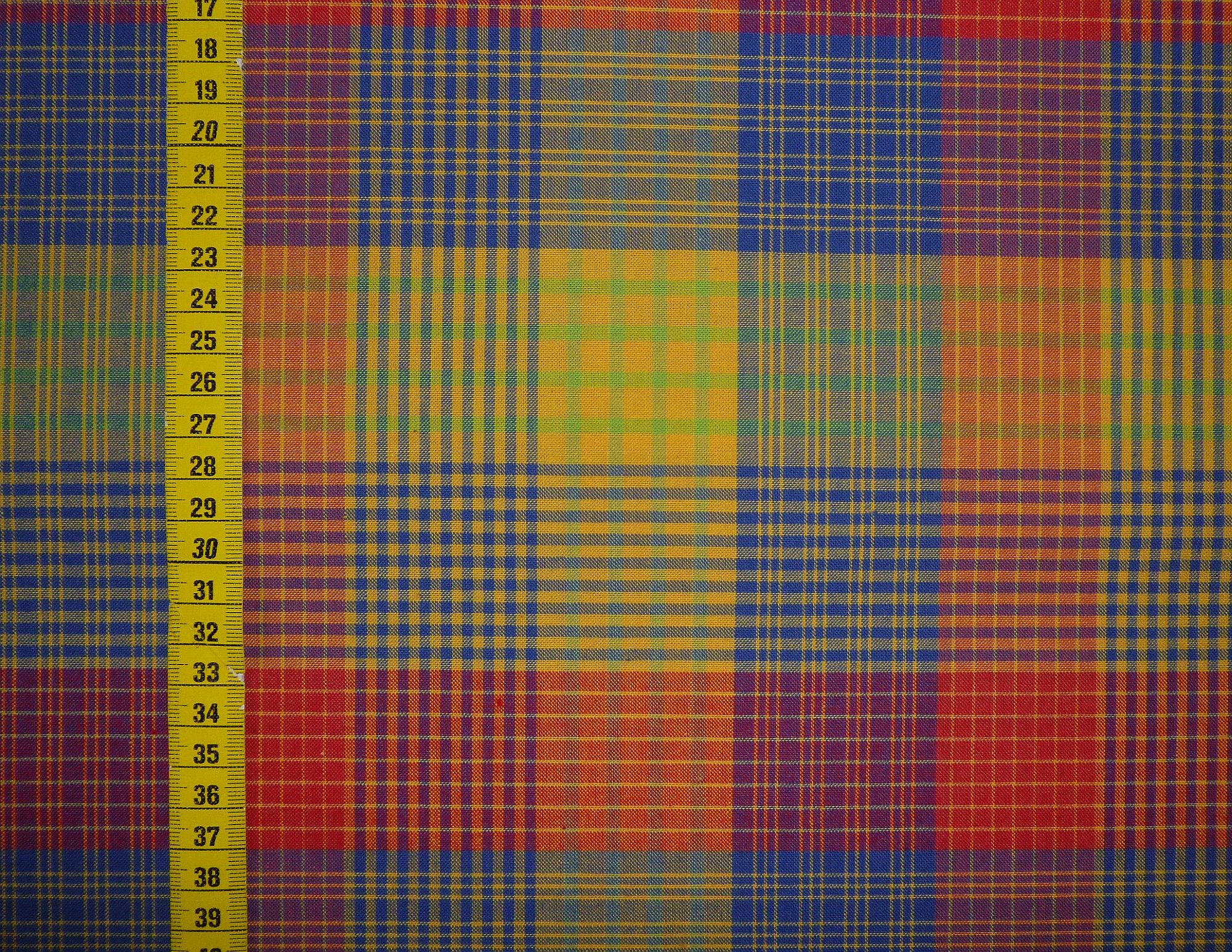 Westfalenstoff Streifenkaro1 rot-blau-gelb-grün – Bild 2