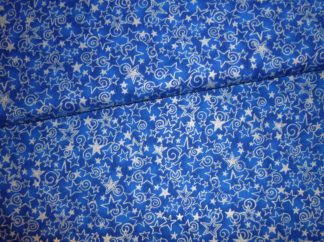 Stoff blau mit silbernen Sternen