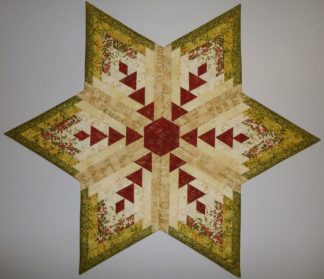 Strahlenstern 6-eckig natur-rot-goldgrün