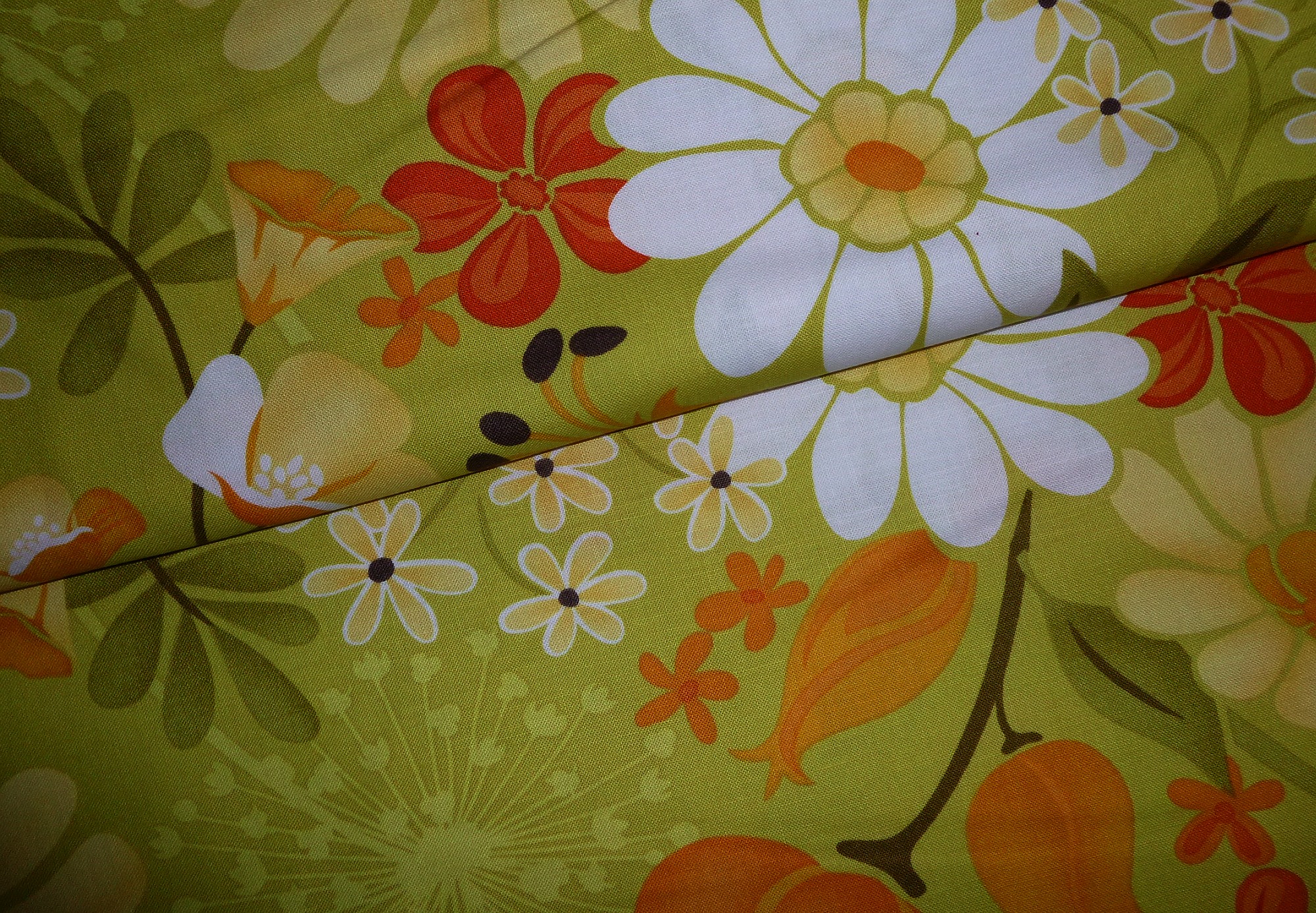 Stoff "Central Park" von Moda Blumen auf grün – Bild 2