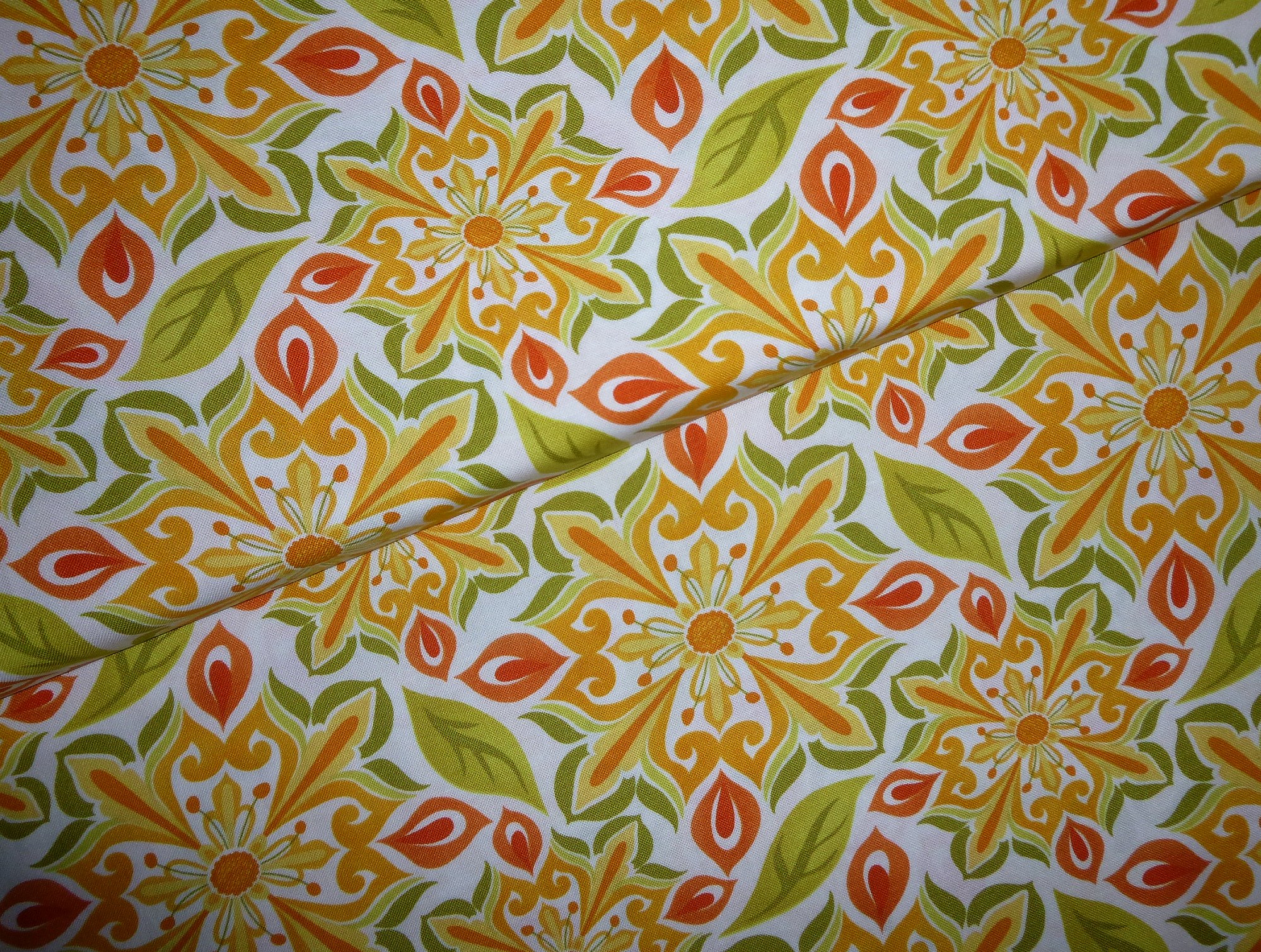 Stoff "Central Park" von Moda Ornamente gelb-grün – Bild 2