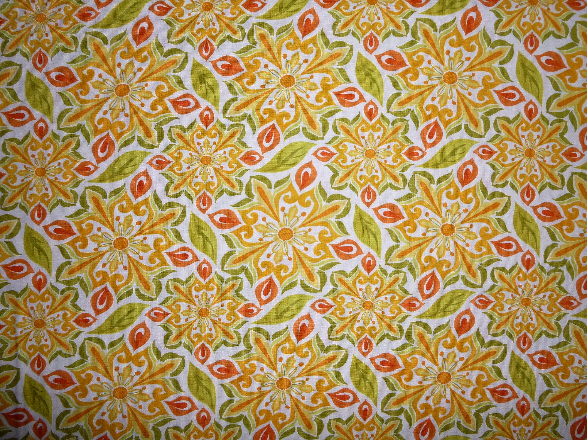 Stoff "Central Park" von Moda Ornamente gelb-grün