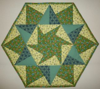 Hexagonstern blau-grün-gelb