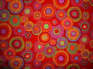 Stoff Kaffe Fassett Mosaic Circles rot