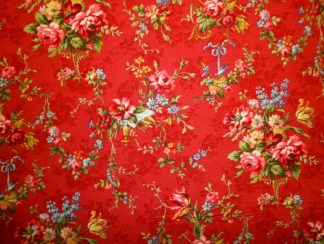 Stoff Penelope Blumen auf rot von Lakehouse