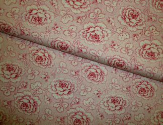 Stoff Penelope Blumen rot-weiß von Lakehouse