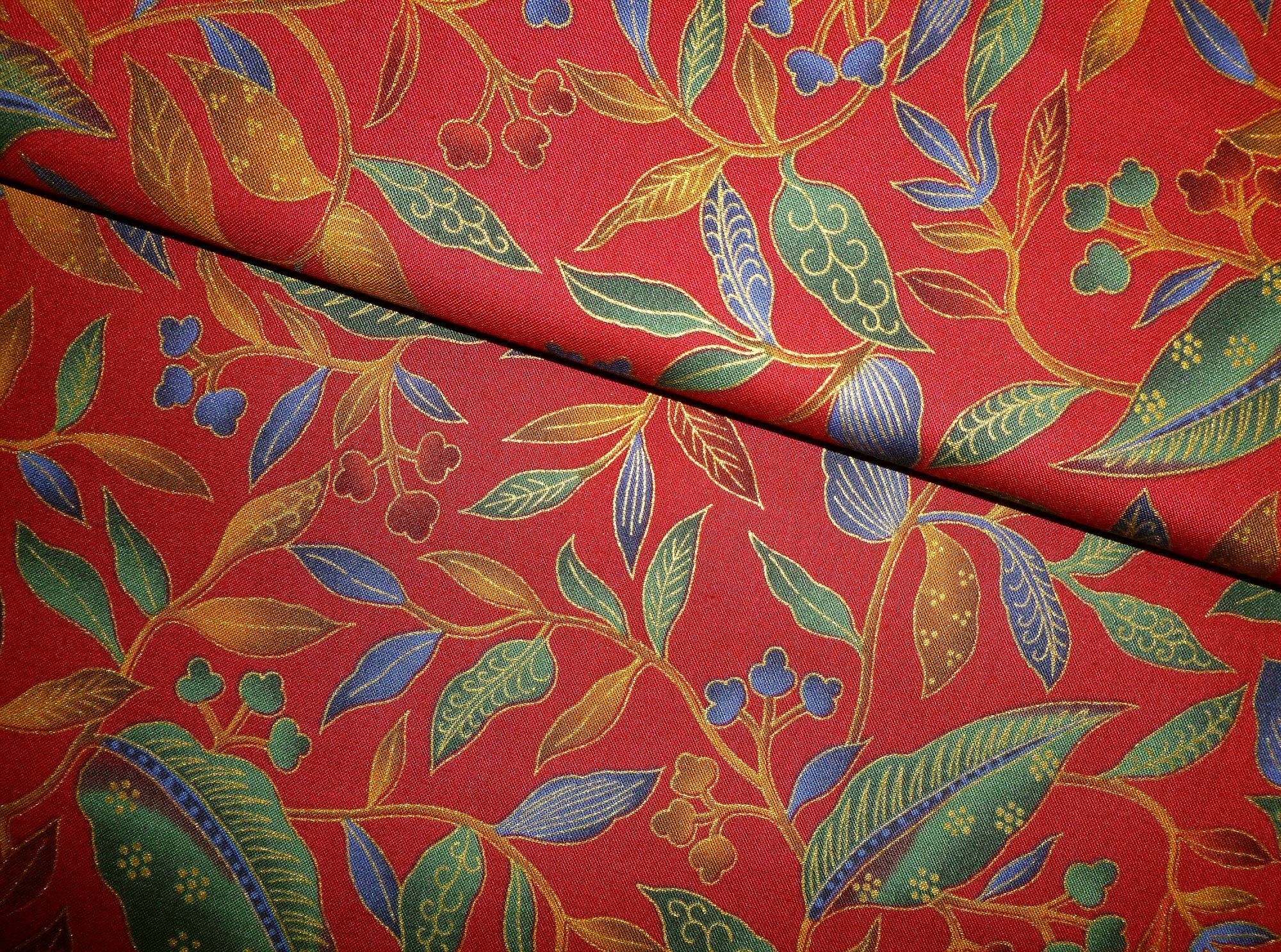 Stoff "Woodblocks Style" von Hoffman bordeaux – Bild 3