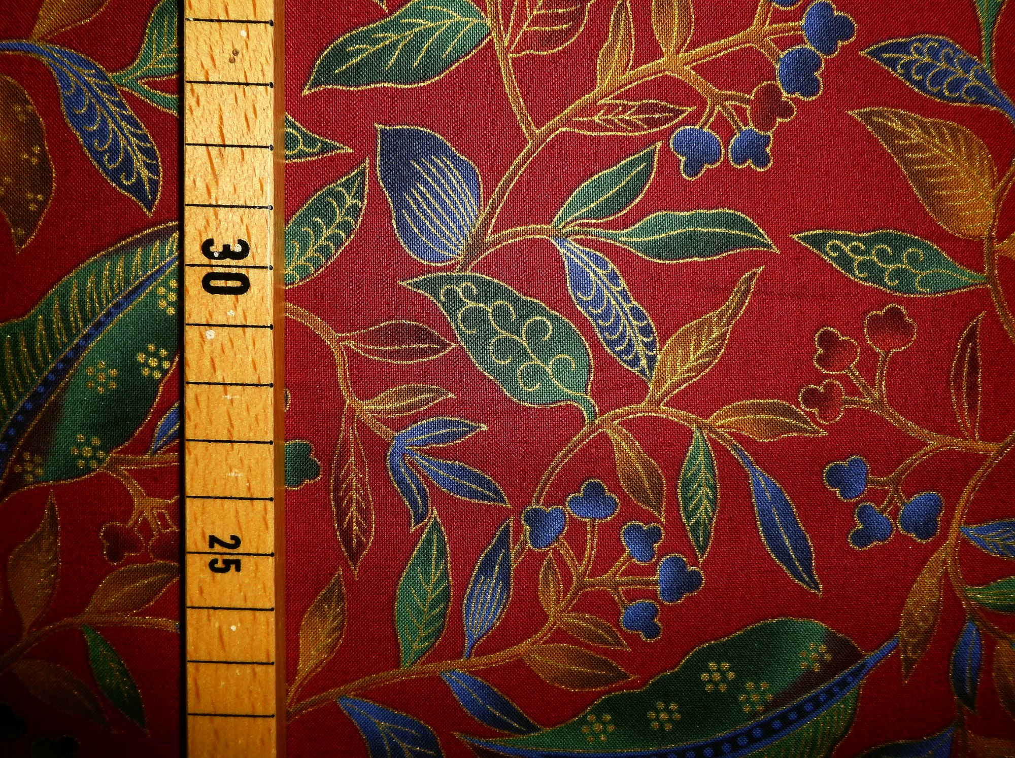 Stoff "Woodblocks Style" von Hoffman bordeaux – Bild 5