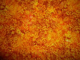 Stoff Batik orangegelb Blütenranken