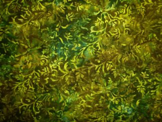 Stoff Batik Blattranken grün