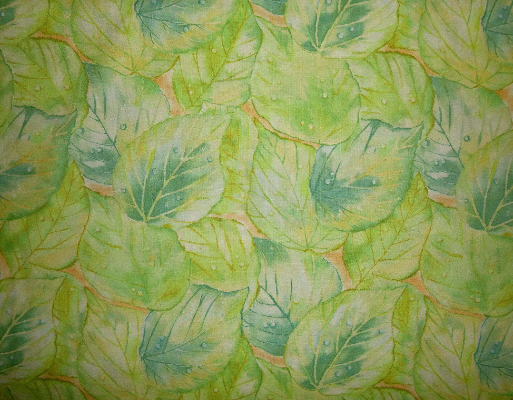 Stoff "Shiki" Blätter grün-türkis