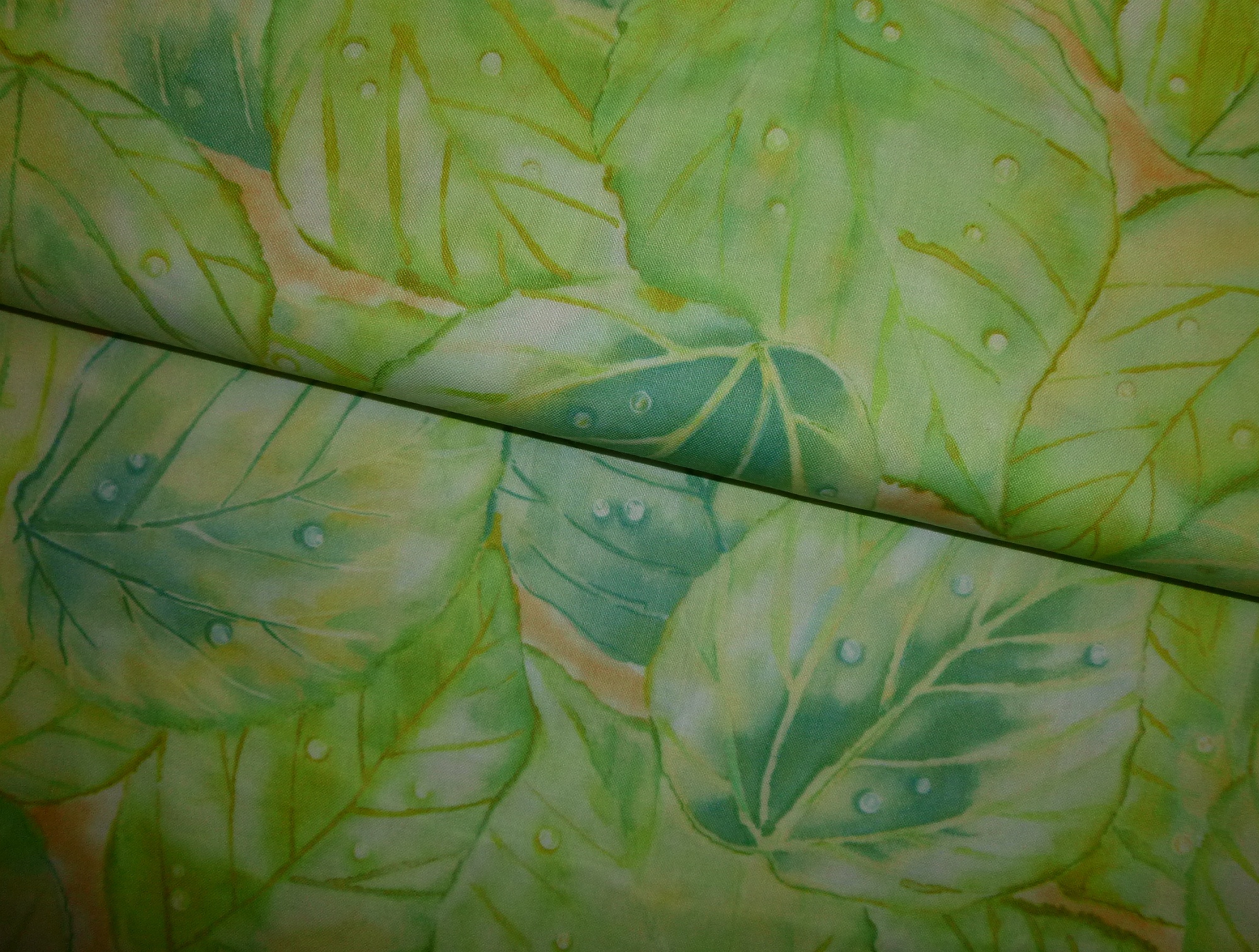 Stoff "Shiki" Blätter grün-türkis – Bild 3