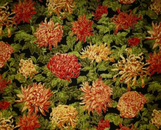 Stoff "Oriental Traditions" Chrysanthemen
