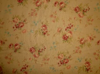 Stoff Rosen rosa auf dunkelbeige von Lecien