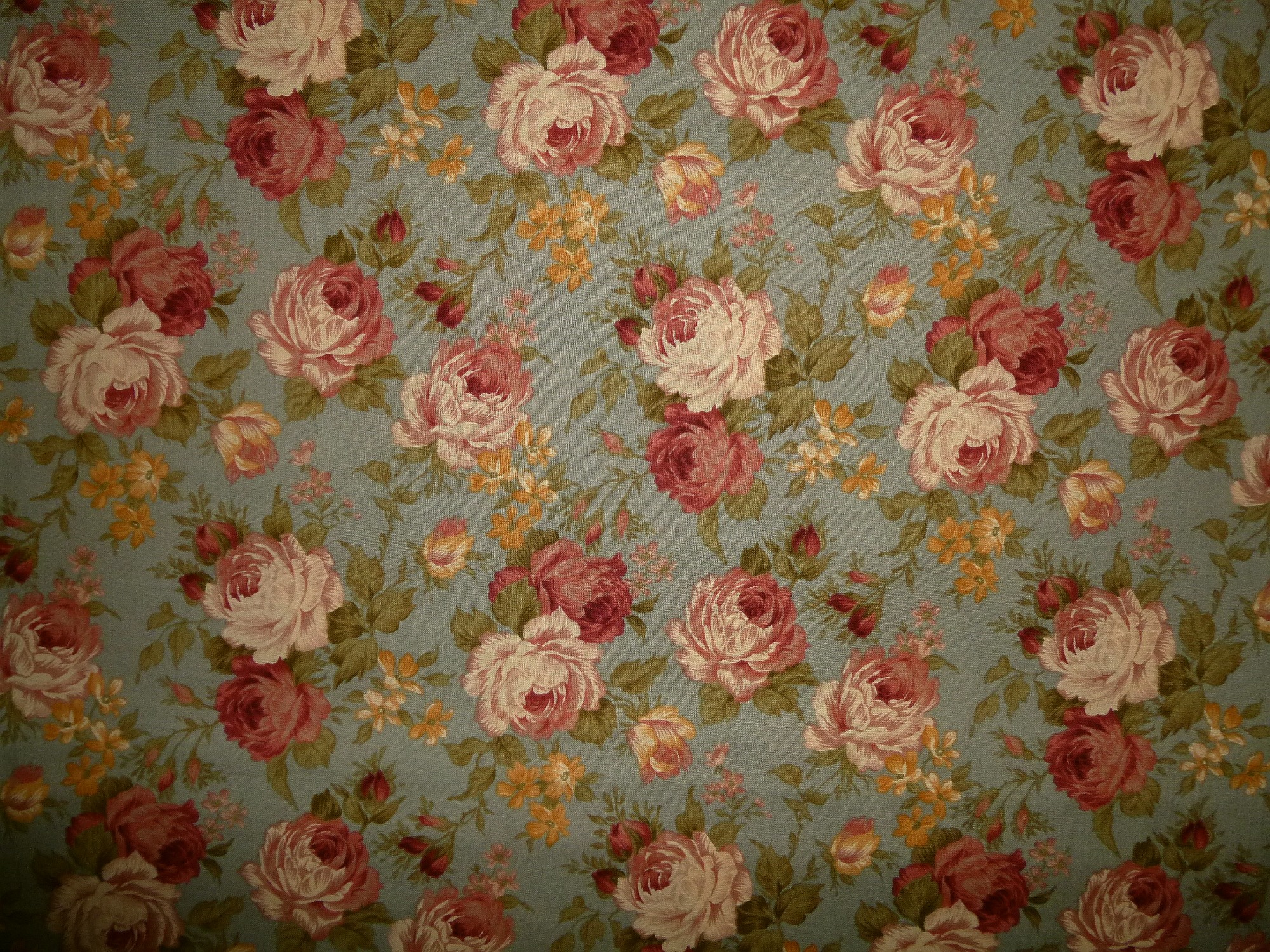 Stoff Rosen rosa auf graublau von Lecien