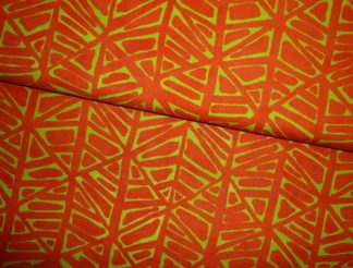 Stoff Simple Marks orange-grün Dreiecke