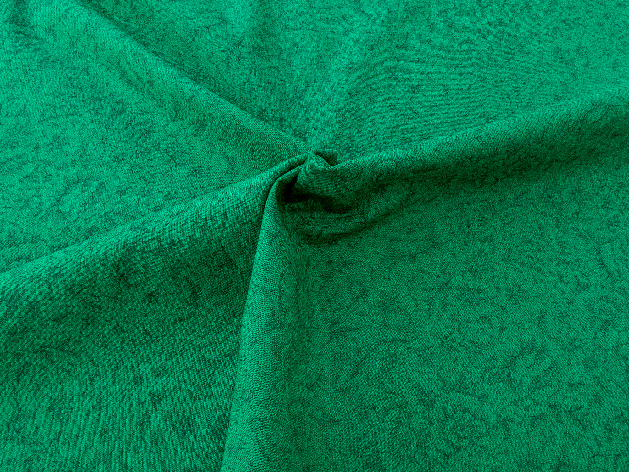 Stoff "Etchings" Blumen smaragdgrün – Bild 4